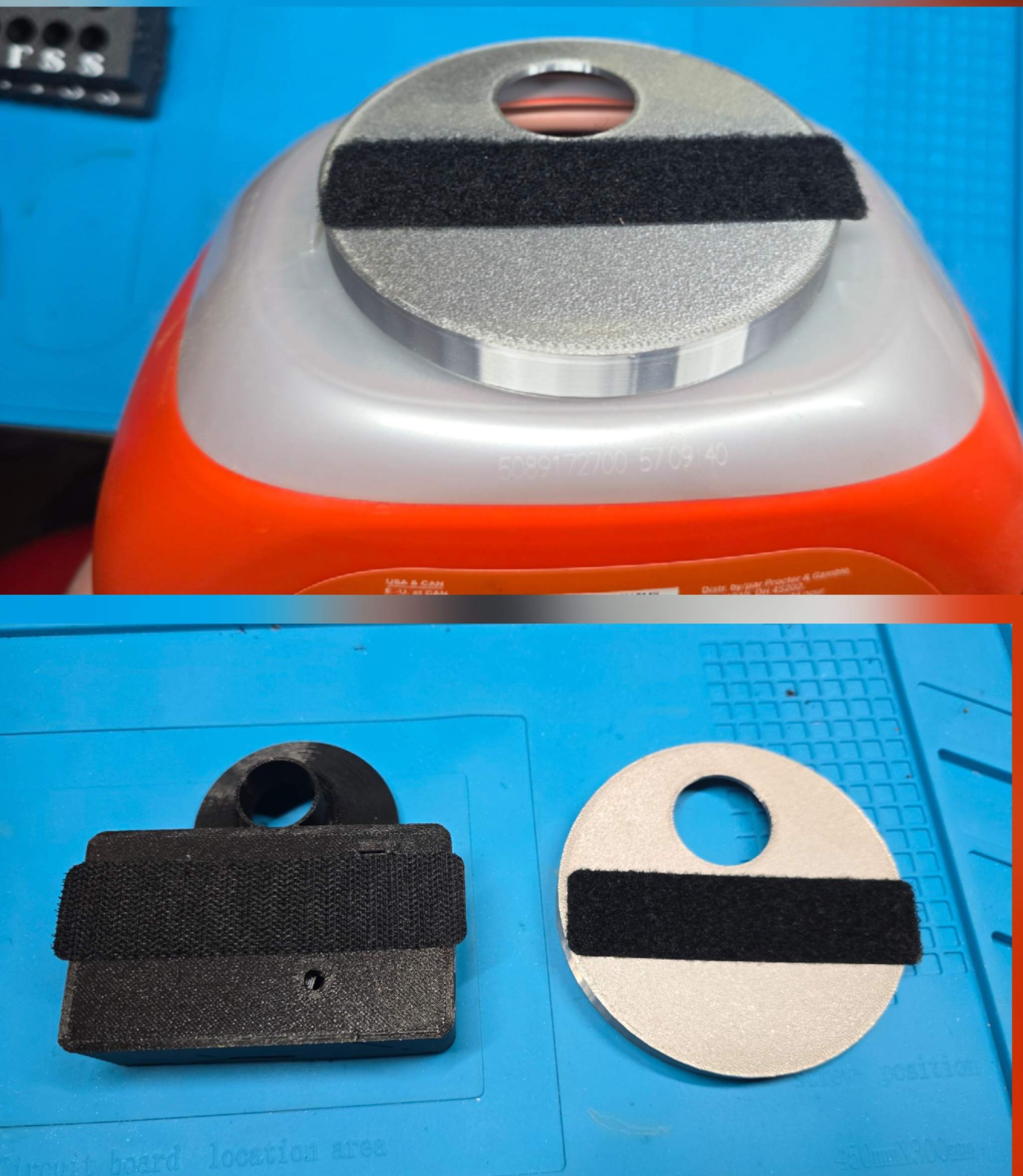 Tide Pod jug adapter mounted for ShotClockr